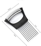BeeSpring Slicer Meat Slicer, Food Slice Assistant Onion Holder Slicer, Kitchen Gadgets kitchen Utensil Holder - Stainless Steel Vegetable Holder Cutting Kitchen Gadget Onion Peeler 1pcs