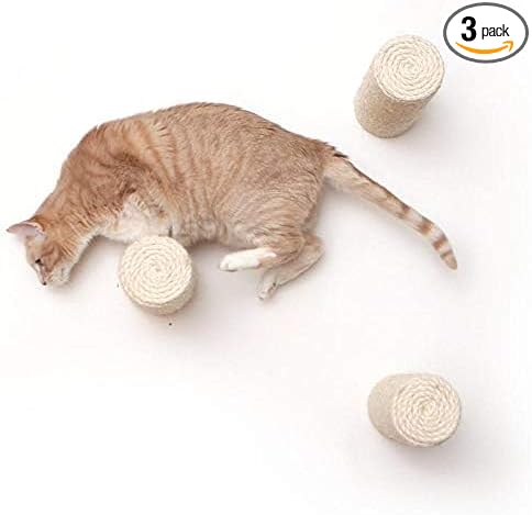 Catastrophic Creations Floating Cat Scratching Post, Hand-Crafted Sisal Cat Scratcher Post, Wall Cat Shelves & Scratching Posts for Indoor Cats, Durable & Modern Cat Furniture (3 Pc)