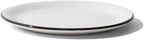 Made In Cookware - Set of 4 - Bread and Butter Plates - White With Black Rim - Porcelain - Crafted in England