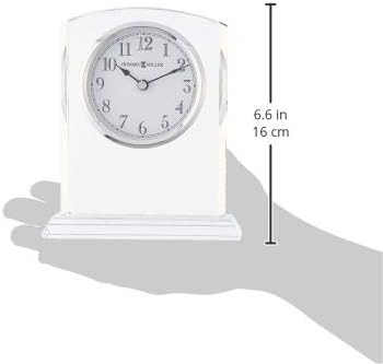 Howard Miller Flaire Tabletop Clock II, Battery Operated Antique Analog Display Desk Clock, Glass Crystal Shelf Clock for Office Decor Home Decor Living Room Decor, House Warming Gifts
