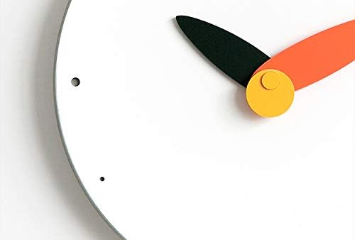 Stephanie Imports Modern Minimalist Orange & Black Wall Clock