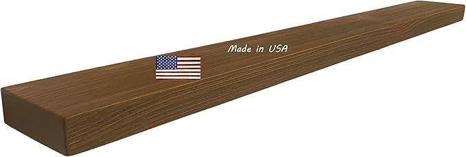 joelsantiques 60 Inch Wooden Floating Shelves for Wall - 60x6x2 in - Made of Natural Wood - Long Heavy Duty Rustic Wall Shelves for Bedroom - Perfect for Living Room, Kitchen - Medium Brown