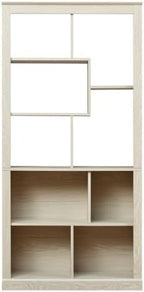5 Tier Bookshelf with Open Back Storage - Modern Wood Bookcase Furniture Organizer - Cube Modular Shelving Unit Display Case for Living Room, White Oak