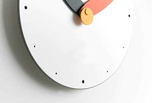 Stephanie Imports Modern Minimalist Orange & Black Wall Clock
