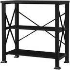 HOMBAZAAR Bookshelf, 3-Tier Industrial Bookshelf, Etagere Bookcases and Bookshelves, Small Bookshelf Storage Organizer, Freestanding Bookshelf for Living Room, Bedroom and Home Office,Black