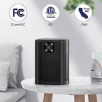 Air Purifiers for pets- Honeyuan H13 HEPA Air Purifier for home, Large Room, Coverage of 600 sqft, Air purifiers with 360°Air Intake, 3 Fan Speeds, 3-Stage Filtration, 24db Sleep Mode, Black