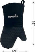 Nexgrill Silicone Oven Mitt, Heat-Resistant BBQ Glove with Hanging Loop, Non-Slip Grill Glove for Kitchen, Baking, and Outdoor Grilling, Black - 530-0025