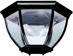 Kichler 12" 2-Light Outdoor Flush Mount Light, Black | Clear beveled glass ceiling light for covered porches and entryways (12" x 7"), 9886BK