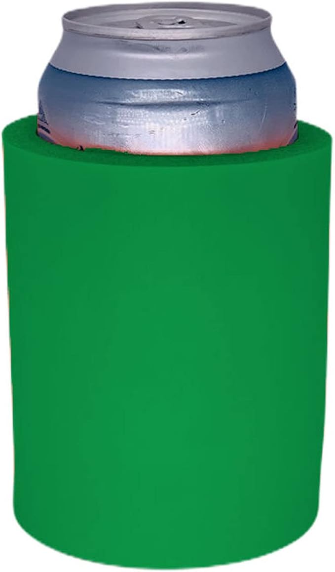 Blank Thick Foam Old School Can Cooler (Kelly Green)