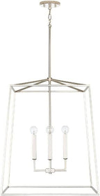 Capital Lighting 537643AD Thea Lantern Foyer Pendant, 4-Light 240 Total Watts, 28" H x 22" W, Aged Brass
