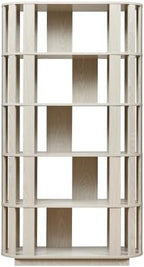 Tall Book Shelf Unit Combo, 5 Layer Storage Shelves Organizer, Modular Open Back Grid Bookcase for Home Office Decor, White Oak