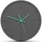 Stephanie Imports Modern Minimalist Dark Concrete Silent Wall Clock (Teal Hands)