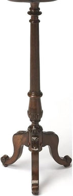 Beaumont Lane Traditional Wood Pedestal Plant Stand in Cherry Dark Brown