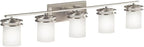 Kichler Hendrik 43" 5 Light Vanity Light with Light Umber Etched Glass Olde Bronze®
