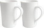 2 Pack 12 OZ Ceramic Coffee Cup Simple Pure White Ceramic Cup Plain Large Tall White Milk Tea Coffee Mug with Handle