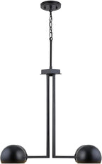 Capital Lighting 433141MB Hadley Urban/Industrial Curvy Arm Dome Chandelier, 4-Light 240 Total Watts, 21" H x 27" W, Matte Black