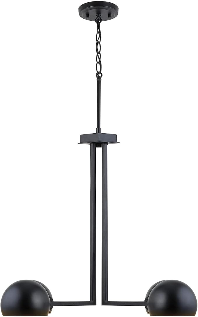 Capital Lighting 433141MB Hadley Urban/Industrial Curvy Arm Dome Chandelier, 4-Light 240 Total Watts, 21" H x 27" W, Matte Black