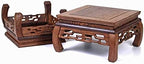 GOLDY&WENDY Chinese Style Wooden Base Rosewood Carved Flower Bonsai Display Stand Art Antique Furniture Decoration