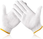 Unisex white cotton polyester knittedsafety gloves,suitable for gardening,warehouse,cooking work-12/36/240 pairs