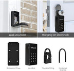 【Updated Version】 Populife Smart Key Lock Box for Outside, Wireless Lock Box for House Key, Hide a Key Outdoor, Electronic Digital Lockbox for Realtor Airbnb Smart Bluetooth Padlock, No WiFi Need