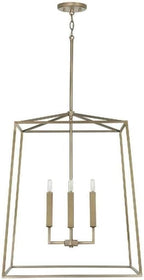 Capital Lighting 537643AD Thea Lantern Foyer Pendant, 4-Light 240 Total Watts, 28" H x 22" W, Aged Brass