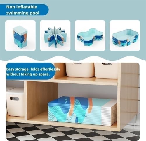 Premium 9.8ft Rectangular Above Ground Pool - Foldable Outdoor Swimming Pool for Backyard, Garden Parties, Kids Fun, and Pet Dog Swimming