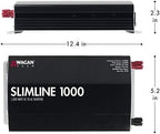 Wagan EL3720 1000W Slimline Plus AC to DC Power Inverter 1000 Watt TrueRated Continuous 2500 Watt Surge Power DC 12V to AC 110V Modified Sine Wave 3 AC Outlets and 2A USB Charging Port