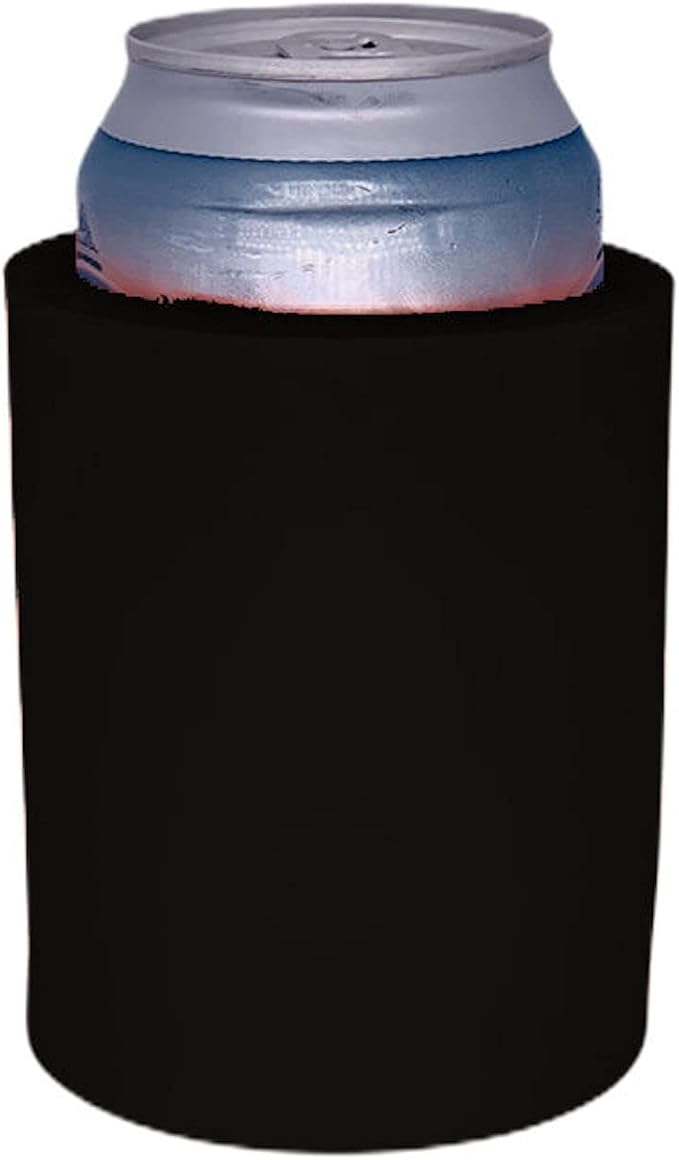 Blank Thick Foam Old School Can Cooler (4 Pack, Black)