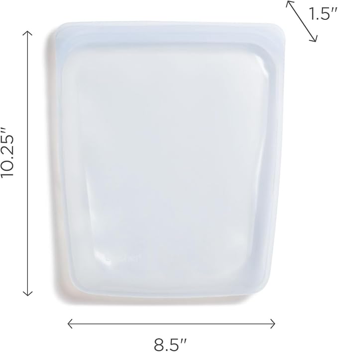 Stasher Premium Reusable Half Gallon Silicone Bag, Black, 64 oz | Food-Safe Silicone, BPA-Free, Leak-Free, Eco-Friendly, Freezer, Microwave, Dishwasher, Oven, Sous Vide, Meal Prep, Food-Safe