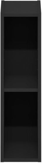 Furinno Fulda 2-Tier Space Saving Storage Shelf Bookcase, 6-Inch Width, Blackwood