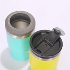 14oz 4 in 1 Stainless Steel Can Cooler Beer Bottle Insulator With 2 Lids for 12oz can&bottle, Double walled insulated Thermocooler &Travel Mug Holder Keeping Your Bevearge Cold (Light blue)