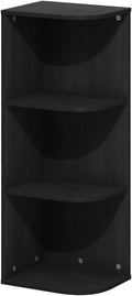Furinno Pasir 3-Tier Corner Open Shelf Bookcase, Blackwood