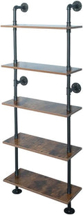 5 Tier 67inch Industrial Pipe Shelving, Shelves Shelf Rustic Tier Black in