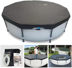 30 Ft Pool Cover, with Automatic Drain Round Pool Cover, One-Piece Quick Installation and Removal Above Ground Pool Cover, Preventing Waterlogging, UV Protected Solar Swimming Pool Cover