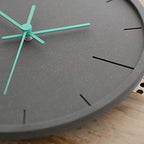 Stephanie Imports Modern Minimalist Dark Concrete Silent Wall Clock (Teal Hands)