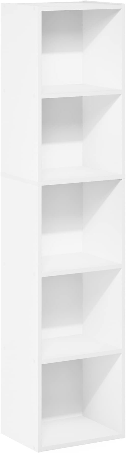 Furinno Luder Bookcase / Book / Storage, 5-Tier Cube, White