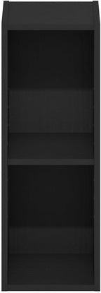 Furinno Fulda 2-Tier Space Saving Storage Shelf Bookcase, 8-Inch Width, Blackwood