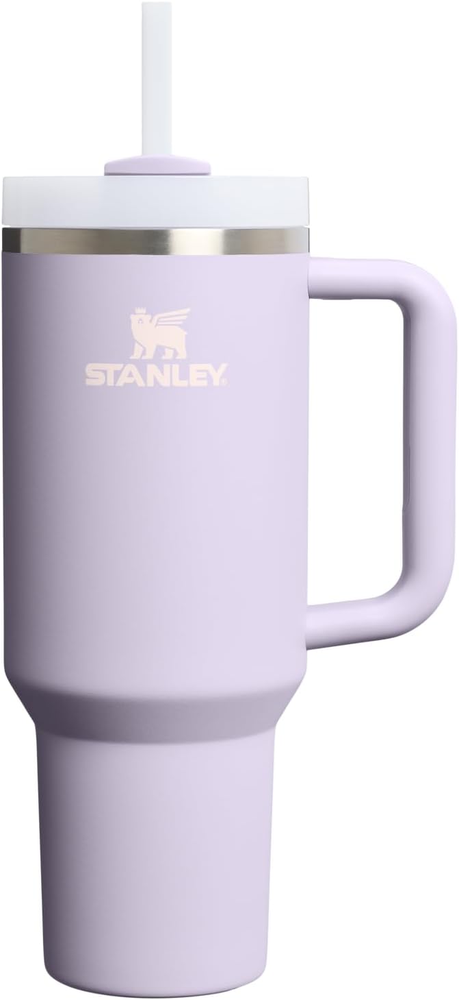 STANLEY Quencher H2.0 Flow State Tumbler, 40 oz, Purple Dust | Handle and Straw | 3-Position Lid | Cup Holder Compatible for Travel | Insulated Stainless Steel Cup | BPA-Free