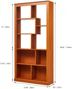 5 Tier Bookshelf with Open Back Storage - Modern Wood Bookcase Furniture Organizer - Cube Modular Shelving Unit Display Case for Living Room, Dark Oak