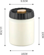 304 Stainless Steel Coffee Bean Canister, Airtight Coffee and Tea Storage Container, Light Blocking Moisture Food Storage Jar for Beans Tea Spices(White)