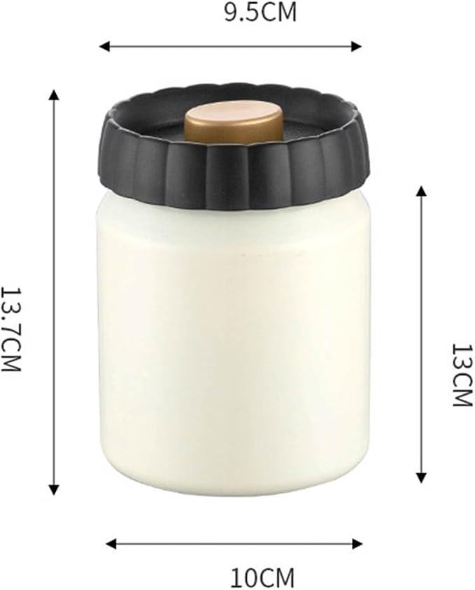 304 Stainless Steel Coffee Bean Canister, Airtight Coffee and Tea Storage Container, Light Blocking Moisture Food Storage Jar for Beans Tea Spices(White)