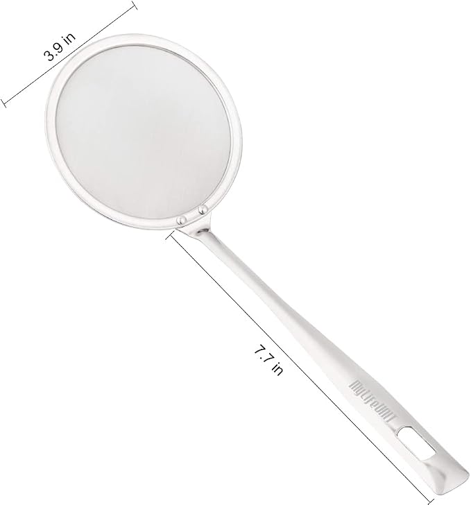 MyLifeUNIT Japanese Hot Pot Skimmer, Stainless Steel Mesh Food Strainer Foam and Grease Fishing Spoon 2.16 X 3.93 X 10.86 inches