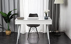 soges Mid Century Desk with Drawers, 3-Drawer Writing Study Desk, 43.3 inches Home Office Computer Desk for Small Space, Multifunctional Vanity Table Desk, White