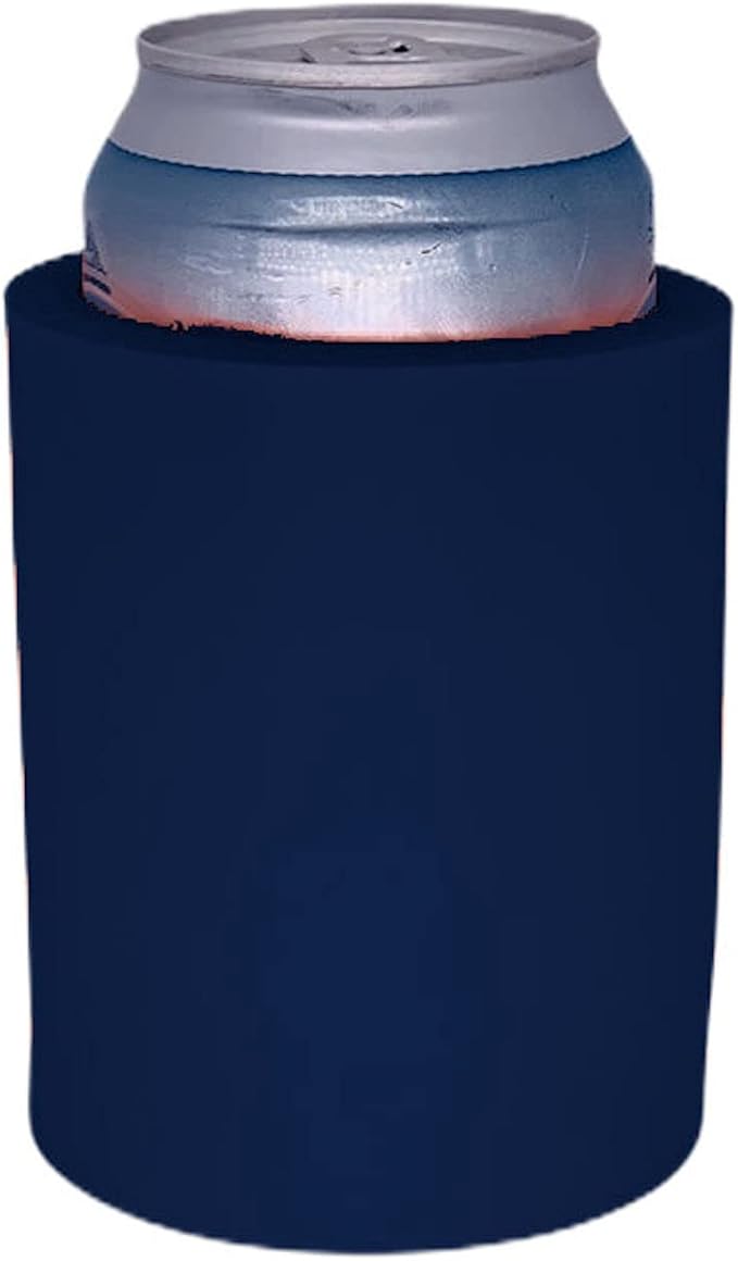 Blank Thick Foam Old School Can Cooler (6 Pack, Navy Blue)