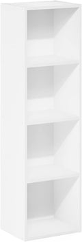 Furinno Luder Bookcase / Book / Storage, 4-Tier Cube,White