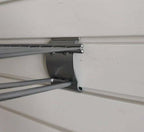 Slatwall Wire Metal Shelf Heavy Duty Adjustable Steel Slat Wall Mount Shelves for Garage Storage & Retail Display (24" x 12") Pack of 2 (Silver)