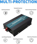 WZRELB 5000W 36V 120V Pure Sine Wave Power Inverter with 2 AC Outlets,Remote Control, Car Inverter