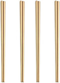 9 Inches Stainless Steel Chopsticks, Reusable Japanese Chinese Chop Sticks for Noodles,Ramen，Sushi,Sashimi, Rice and Asian Special(4 Pairs)