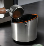 Knock Box for espresso Portafilters, 10cm Opening with Anti-Slip Base & Detachable Knock Bar, Quiet Silicone Sleeve Design stainless steel knockbox Avoid coffee grounds splashing (small)