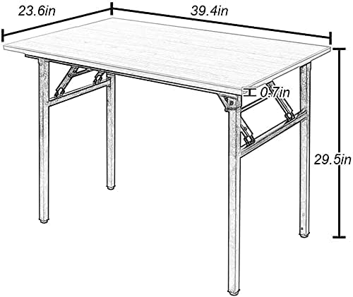 SogesGame Study Computer Desk 39.4 Inch Home Office Writing Small Desk, Modern Simple Style PC Table, Foldable Desk No Install Needed, White